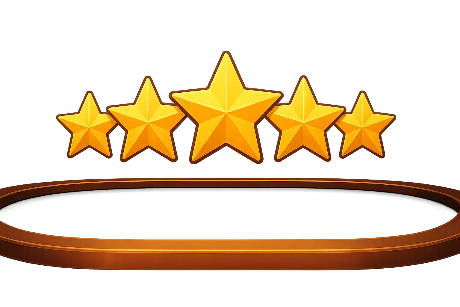 Star rating graphic over a casino table with copper trim and navy background